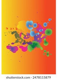bloop splash with many color like orange blue green purple.eps