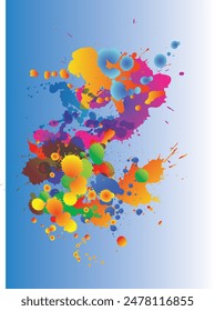 bloop splash with many color like orange blue green purple.eps