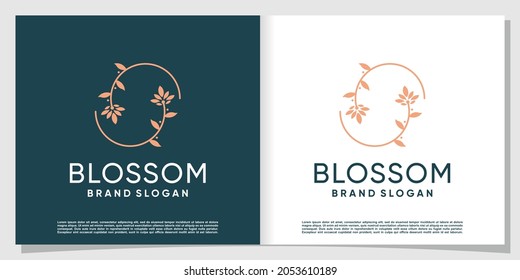 Blosom logo with modern and unique concept Premium Vector
