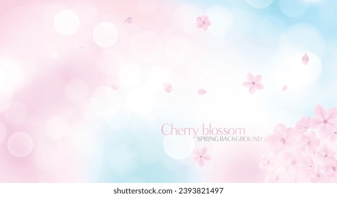Fondo floreciente con luz bokeh y flores sakura.