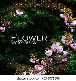 Blossom background. Flower design. Vector illustration