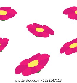 Blossom Blooms: Flat Vector Flower Seamless Pattern