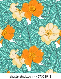 Blossom briar flower illustration vector pattern fabric