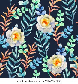 blossom briar. vector seamless pattern