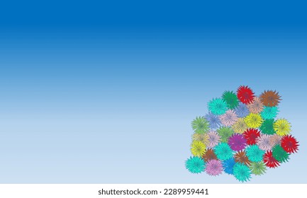 blossom bunch of flowers on blue background