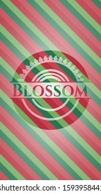 Blossom christmas colors style badge. Vector Illustration. Detailed.