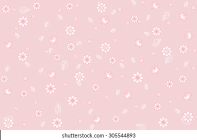 blossom cluster  pattern background,Vector floral  in doodle style and leaves. 