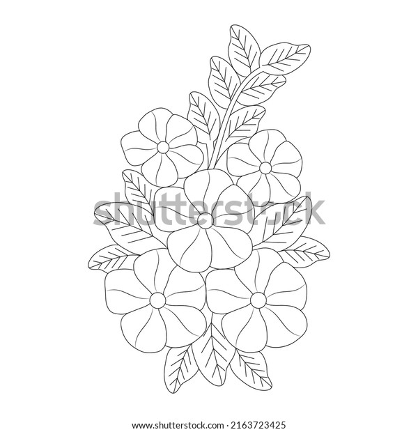 Blossom Coloring Page Design Printing Template Stock Vector (Royalty ...