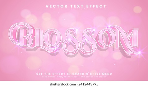 Blossom editable text effect Template with shiny pink style