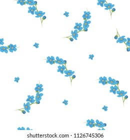 Blossom Floral pattern,background in the blooming botanical Motifs scattered random. Seamless vector texture. For fashion prints. Printing with in hand drawn style light blue
