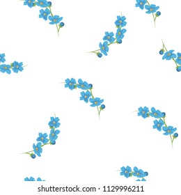 Blossom Floral pattern,background in the blooming botanical Motifs scattered random. Seamless vector texture. For fashion prints. Printing with in hand drawn style light blue