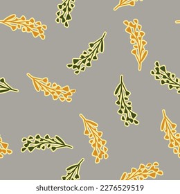 Blossom floral seamless pattern. Trendy field colorful vector texture. Blooming botanical motifs scattered random. Ditsy print. Hand drawn artistic different wild meadow flowers on grey background