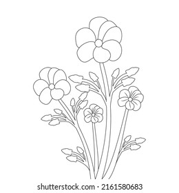 blossom flower coloring page artwork with line drawing for kids educational clipart