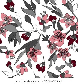blossom flowers seamless vector