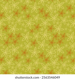 Blossom Flowers seamless vector pattern