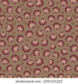 Blossom flowers seamless vector pattern.