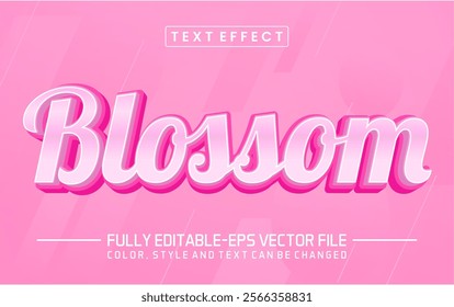Blossom font text effect editable