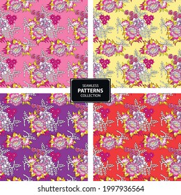 blossom Four matching abstract vector design