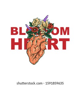 Blossom Heart Vector Hand drawing Illustration