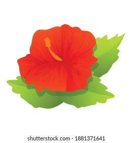 Blossom hibiscus icon. Cartoon of blossom hibiscus vector icon for web design isolated on white background