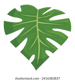 Blossom jungle plant icon cartoon vector. Monstera leaf. Green decoration