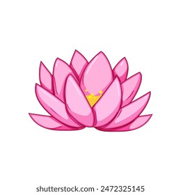 blossom lotus flower cartoon. nature pink, leaf yoga, beauty abstract blossom lotus flower sign. isolated symbol vector illustration