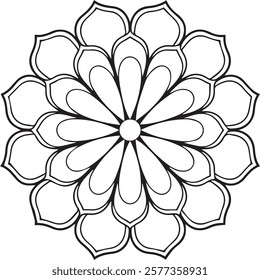 Blossom Mandala Shape. Circular pattern in form of mandala, tattoo, decoration. Decorative ornament in ethnic oriental style.