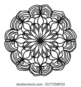 Blossom Mandala Shape. Circular pattern in form of mandala, tattoo, decoration. Decorative ornament in ethnic oriental style.