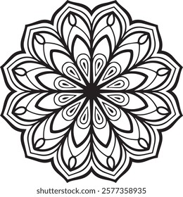 Blossom Mandala Shape. Circular pattern in form of mandala, tattoo, decoration. Decorative ornament in ethnic oriental style.