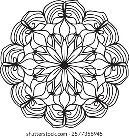 Blossom Mandala Shape. Circular pattern in form of mandala, tattoo, decoration. Decorative ornament in ethnic oriental style.