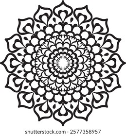 Blossom Mandala Shape. Circular pattern in form of mandala, tattoo, decoration. Decorative ornament in ethnic oriental style.