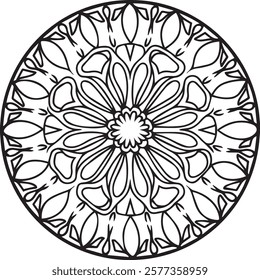 Blossom Mandala Shape. Circular pattern in form of mandala, tattoo, decoration. Decorative ornament in ethnic oriental style.