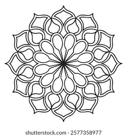 Blossom Mandala Shape. Circular pattern in form of mandala, tattoo, decoration. Decorative ornament in ethnic oriental style.