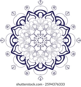 Blossom Mandala Shape. Circular pattern in form of mandala, tattoo, decoration. Decorative ornament in ethnic oriental style.