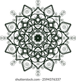 Blossom Mandala Shape. Circular pattern in form of mandala, tattoo, decoration. Decorative ornament in ethnic oriental style.
