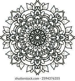 Blossom Mandala Shape. Circular pattern in form of mandala, tattoo, decoration. Decorative ornament in ethnic oriental style.