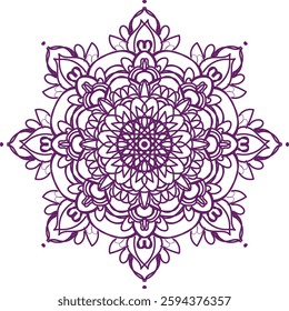 Blossom Mandala Shape. Circular pattern in form of mandala, tattoo, decoration. Decorative ornament in ethnic oriental style.