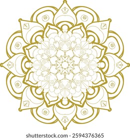 Blossom Mandala Shape. Circular pattern in form of mandala, tattoo, decoration. Decorative ornament in ethnic oriental style.