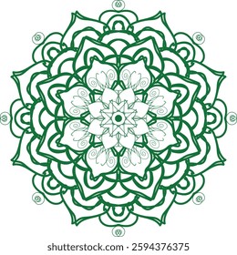 Blossom Mandala Shape. Circular pattern in form of mandala, tattoo, decoration. Decorative ornament in ethnic oriental style.