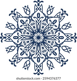 Blossom Mandala Shape. Circular pattern in form of mandala, tattoo, decoration. Decorative ornament in ethnic oriental style.