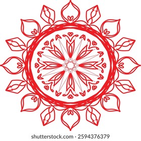 Blossom Mandala Shape. Circular pattern in form of mandala, tattoo, decoration. Decorative ornament in ethnic oriental style.