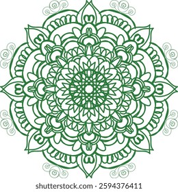 Blossom Mandala Shape. Circular pattern in form of mandala, tattoo, decoration. Decorative ornament in ethnic oriental style.