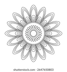 Blossom Mandala Shape. Circular pattern in form of mandala, tattoo, decoration. Decorative ornament in ethnic oriental style.