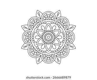 Blossom Mandala Shape. Circular pattern in form of mandala, tattoo, decoration. Decorative ornament in ethnic oriental style.