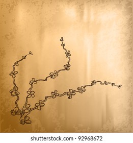 blossom on the old paper