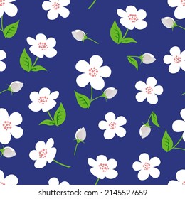 Blossom. Pattern with flower blossoms. Vector illustration for websites, web design, print, backgrounds.