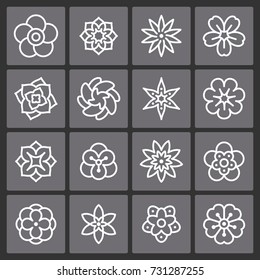 Blossom pictograms. For mobile concepts and web apps.