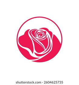 Blossom Rose Flower Vector Logo Template
