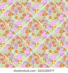 Diseño de patrón sin fisuras de la flor con la ilustración linda y dulce del color pastel