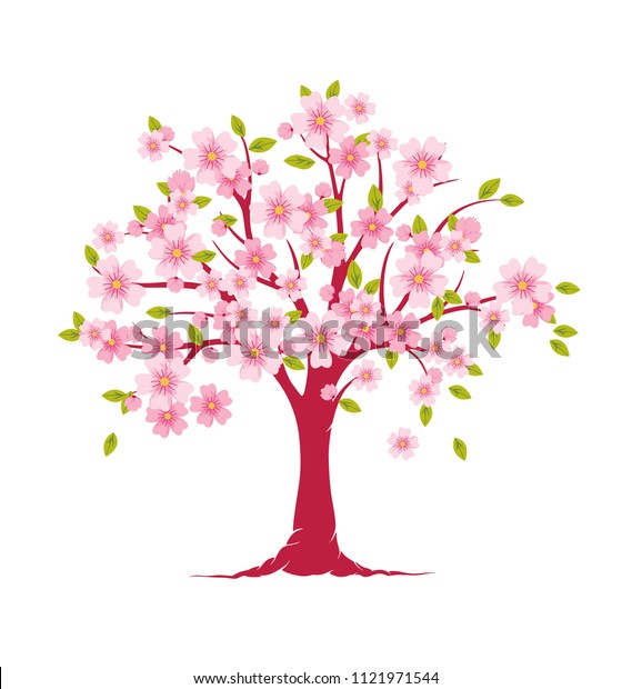 Blossom Tree Flower Tree Print Tree Stock Vector Royalty Free